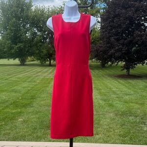 Lands' End Elegant Red Sleeveless Dress with pockets.